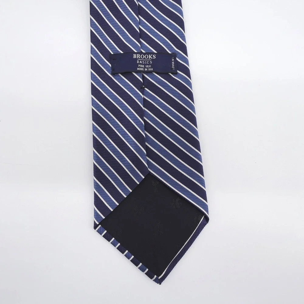 Brooks Brothers‎ Basics Tie Striped Silk Tie Blue Mens OS